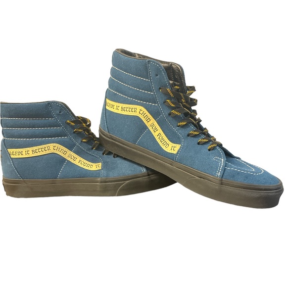 Vans X Parks Project Sk8-Hi Sneakers Teal Blue Leather High Top - Picture 1 of 8